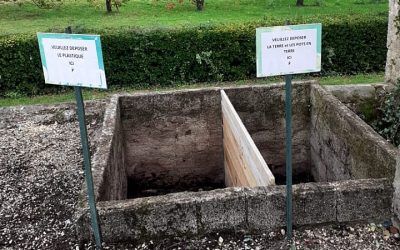Tri sélectif des déchets au cimetière