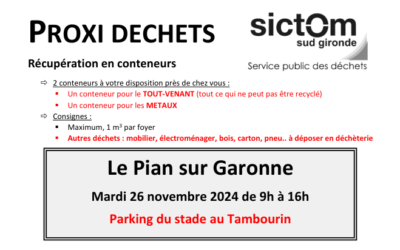 Rappel proxi-déchets – 26.11.24