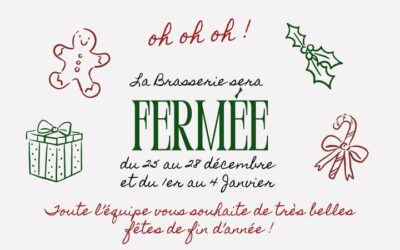 temps de repos pour la brasserie pendant les fêtes